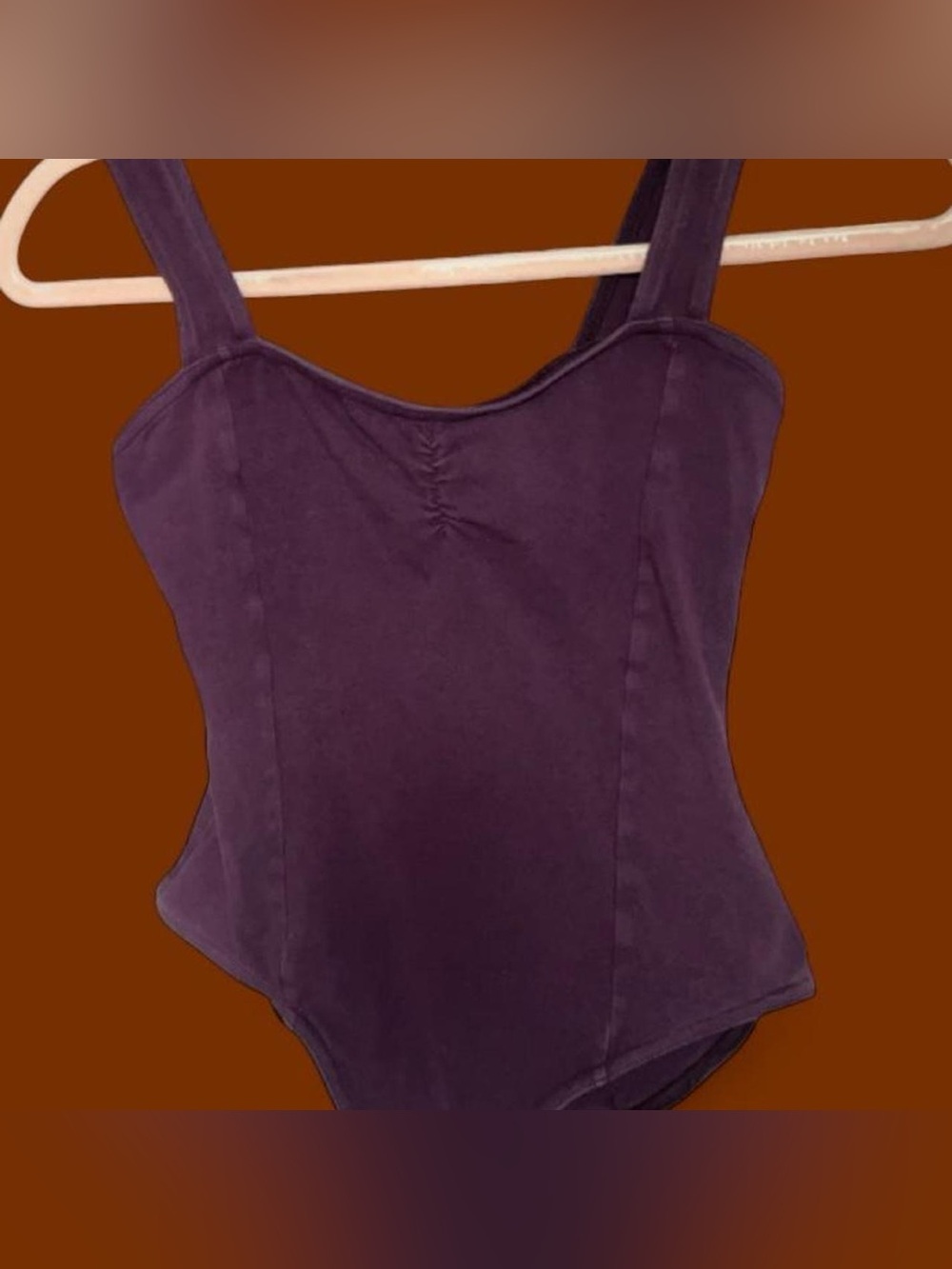 Plum Square-Neck Sleeveless Bodysuit